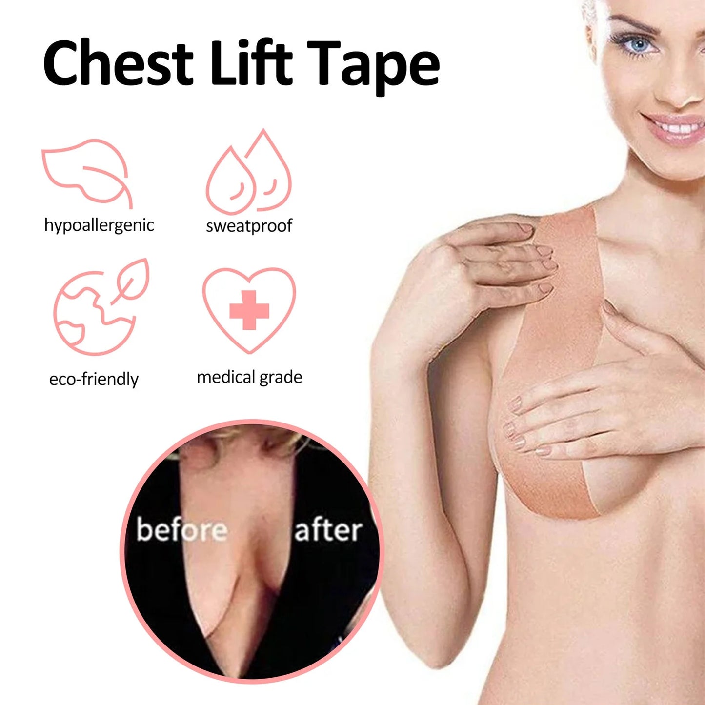 Chest lifting tape